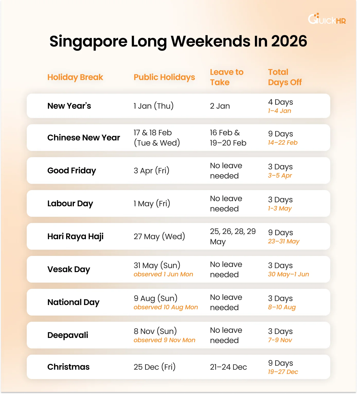 Singapore public holidays for 2026